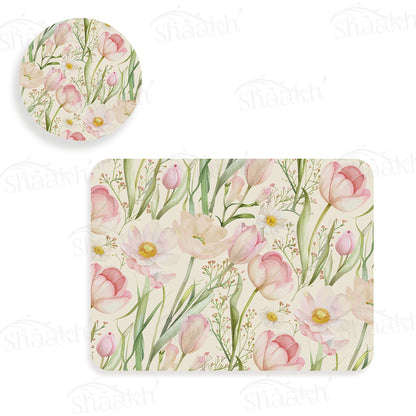 Tulip Reverie Coordinated Set | TWC 113 (8 Mats, 4 Trivets)