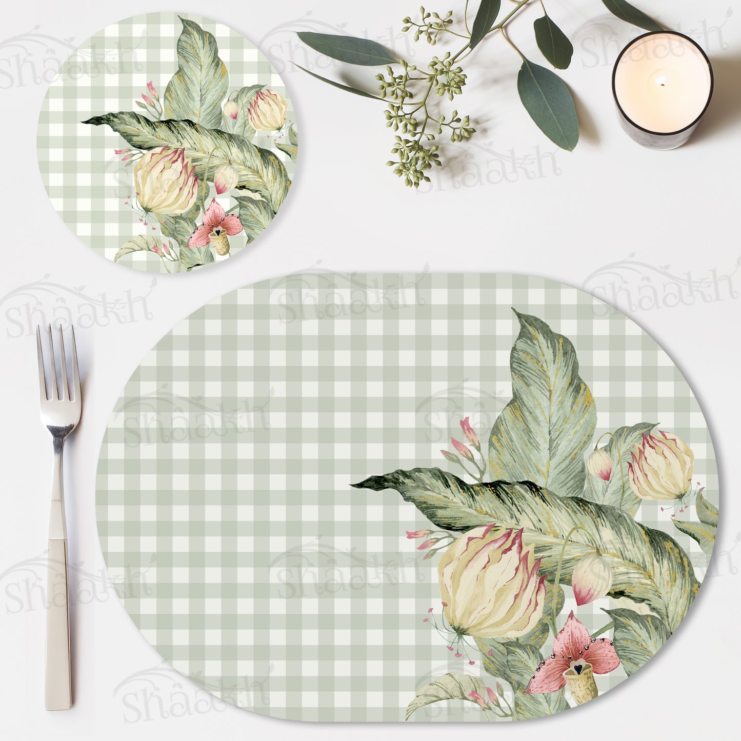Pastel Meadow Coordinated Set | TWC 110 (8 Mats, 4 Trivets)