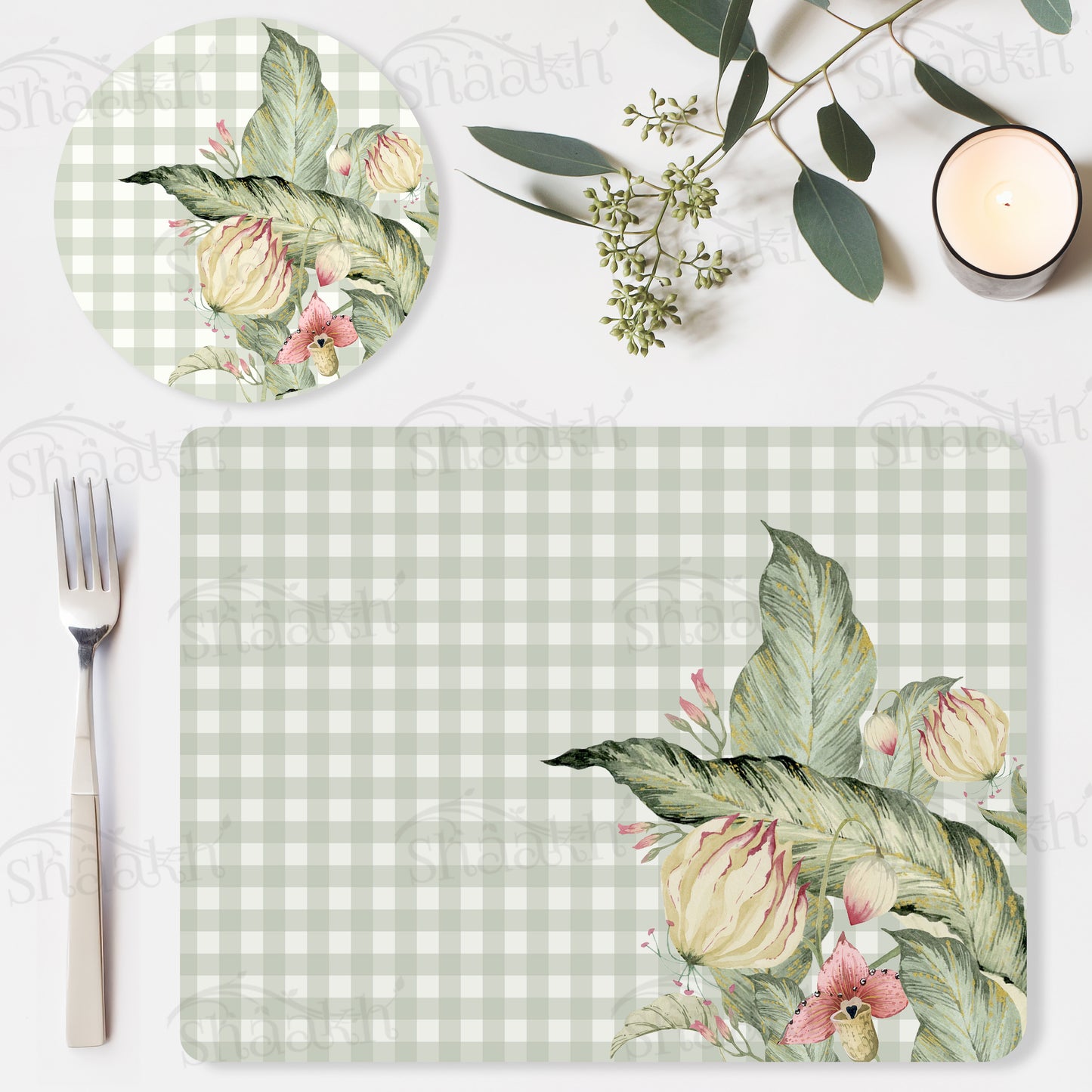 Pastel Meadow Coordinated Set | TWC 110 (8 Mats, 4 Trivets)