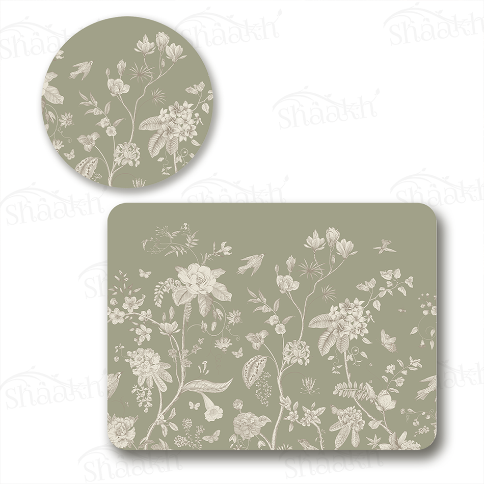 Sage Étoile Coordinated Set | TWC 114 (8 Mats, 4 Trivets)