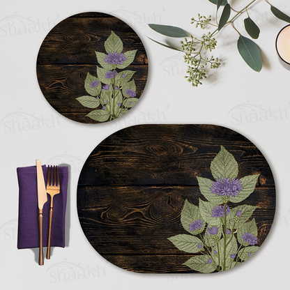 Violet Stem Coordinated Set — coordinated dining set by Shaakh, handcrafted in India