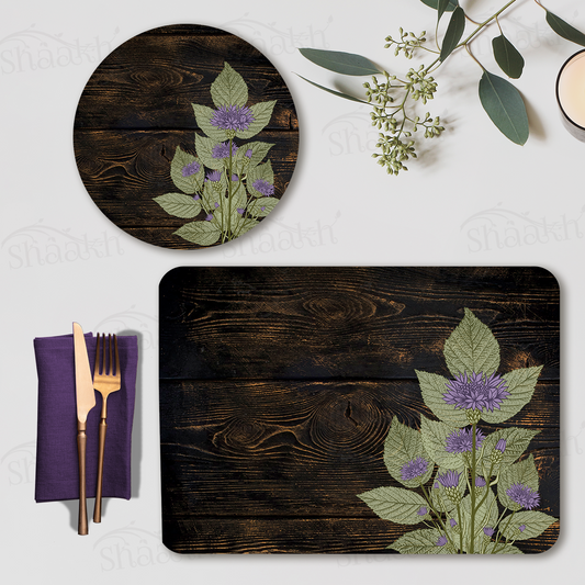 Violet Stem Coordinated Set — coordinated dining set by Shaakh, handcrafted in India