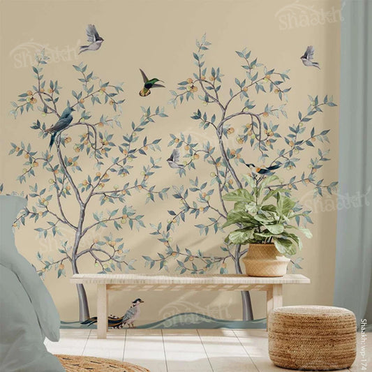 “Secret Garden” Chinoiserie Wallpaper (Timeless Cream) | WP 174