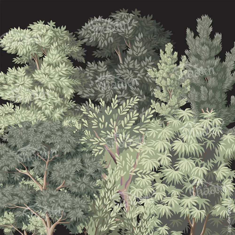 Dark and Deep Woods — abstract design wallpaper by Shaakh, handcrafted in India