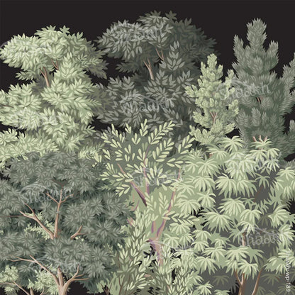 Dark and Deep Woods — abstract design wallpaper by Shaakh, handcrafted in India